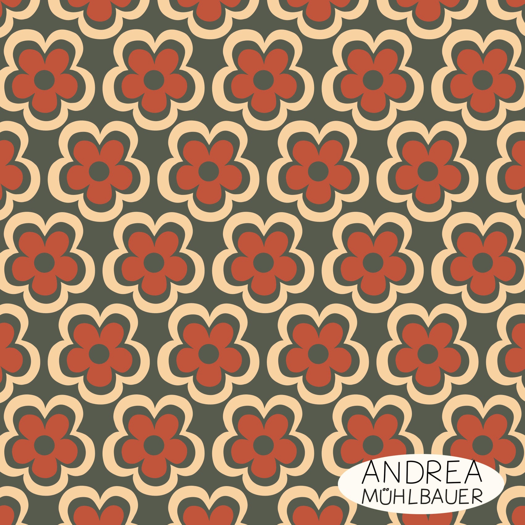 70s RETRO FLOWERS Canvas