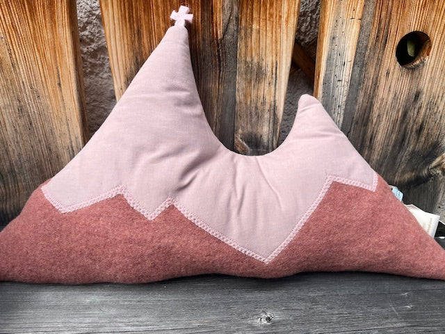 BERGEKISSEN Alpenglühen - aussen Baumwolle und Wolle, innen Schafwollfüllung