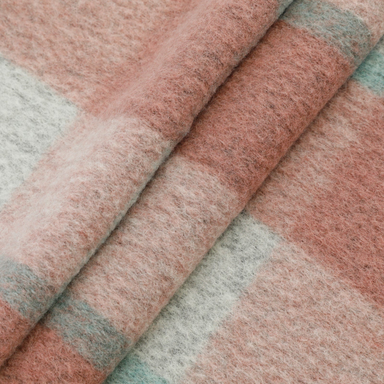 WOLLSTOFF Karo rosa hellgrau